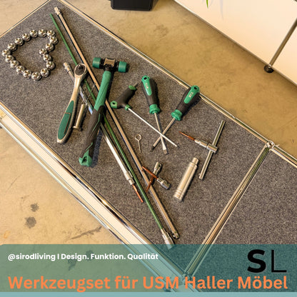 Professionelles Werkzeugset für USM Haller Möbel im Koffer